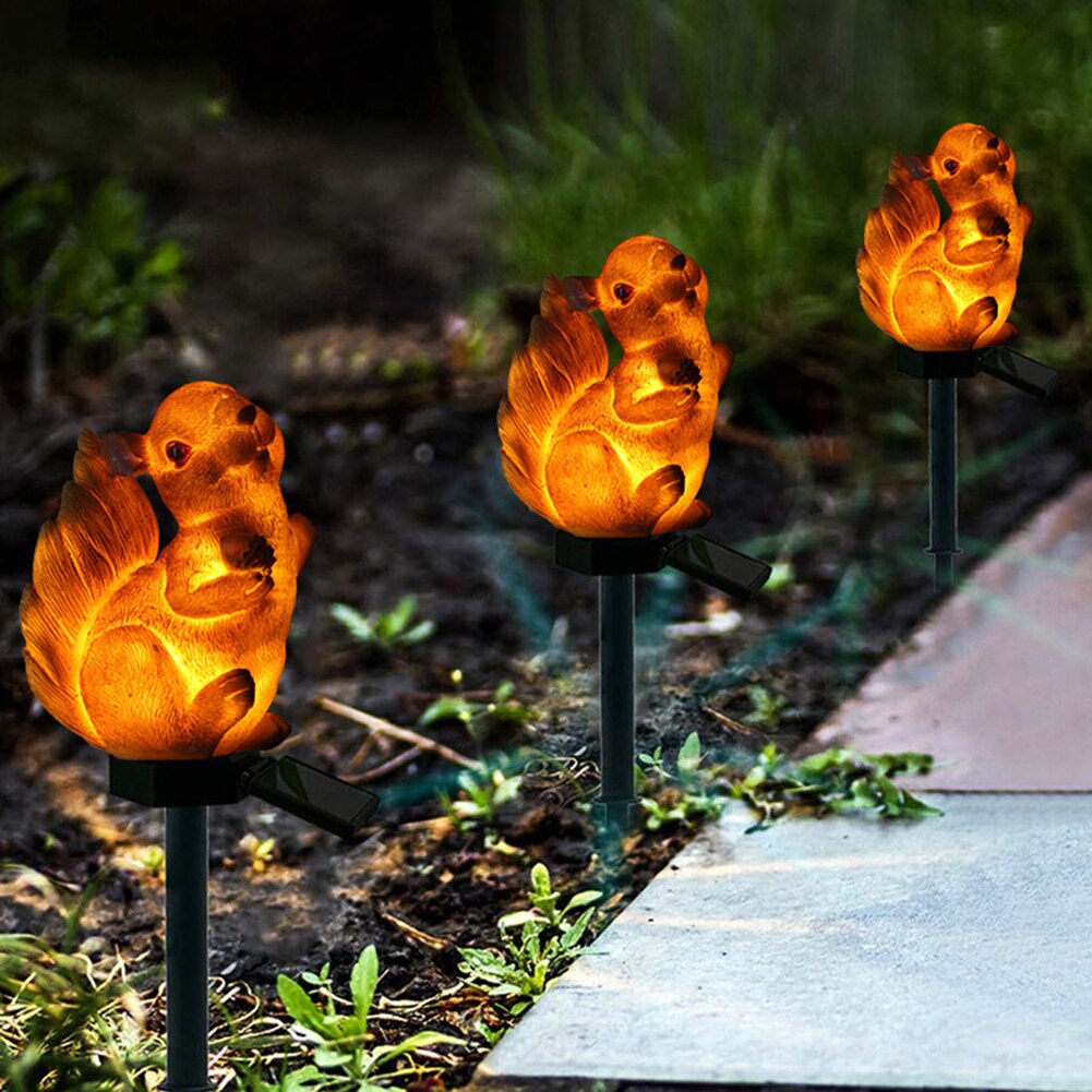 <span style=''>[해외]다람쥐 태양 램프 꽃 요정 잔디 빛 방수 태양 야외 장식 램프, 조명, 정원 조명</span>